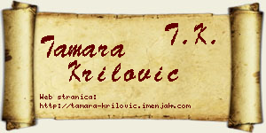 Tamara Krilović vizit kartica
